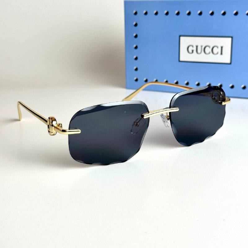 Gucci Rimless GG5128 Gold Black Sunglasses Lebanon - ChronoVault - view 4