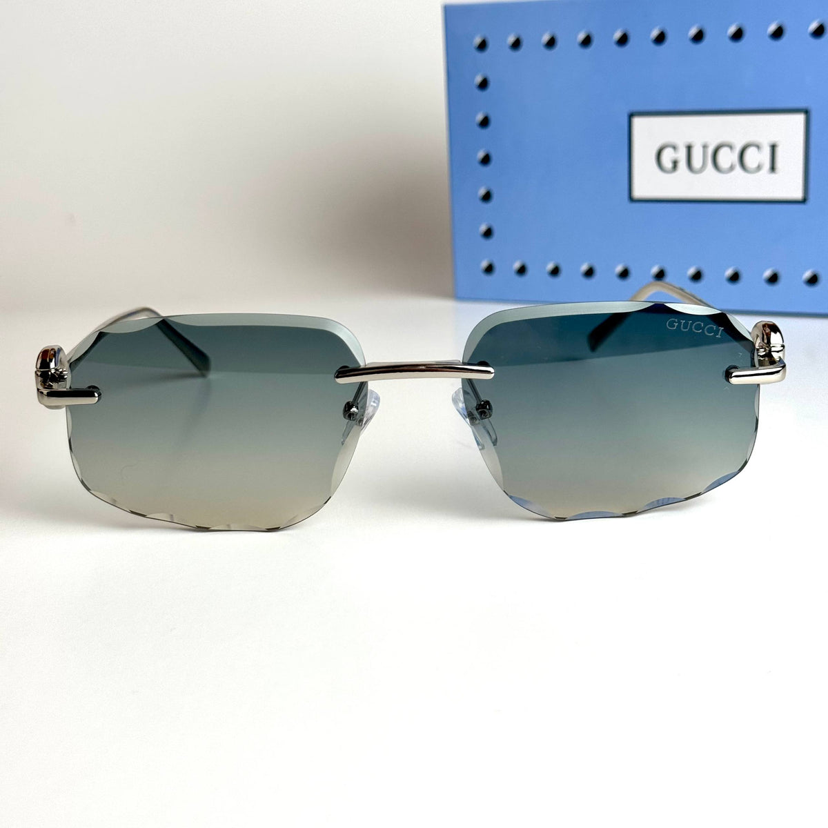 Gucci Rimless GG5128 Silver Green Sunglasses Lebanon - ChronoVault - view 4