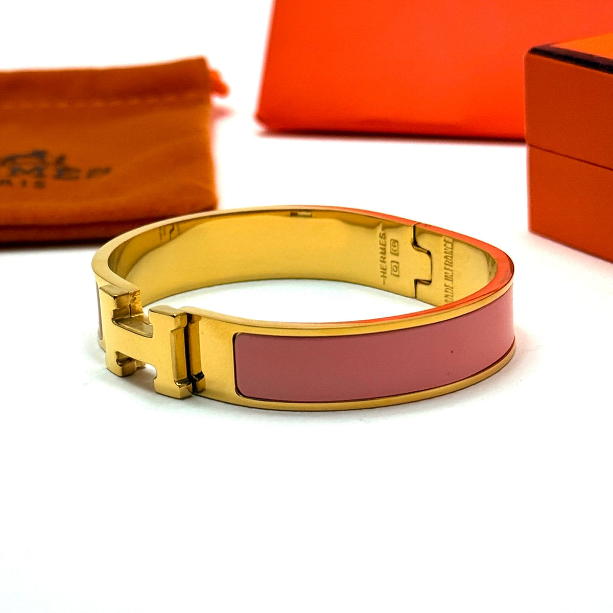 Hermes Clic H Gold Pink Bracelet Front Lebanon - ChronoVault - view 3