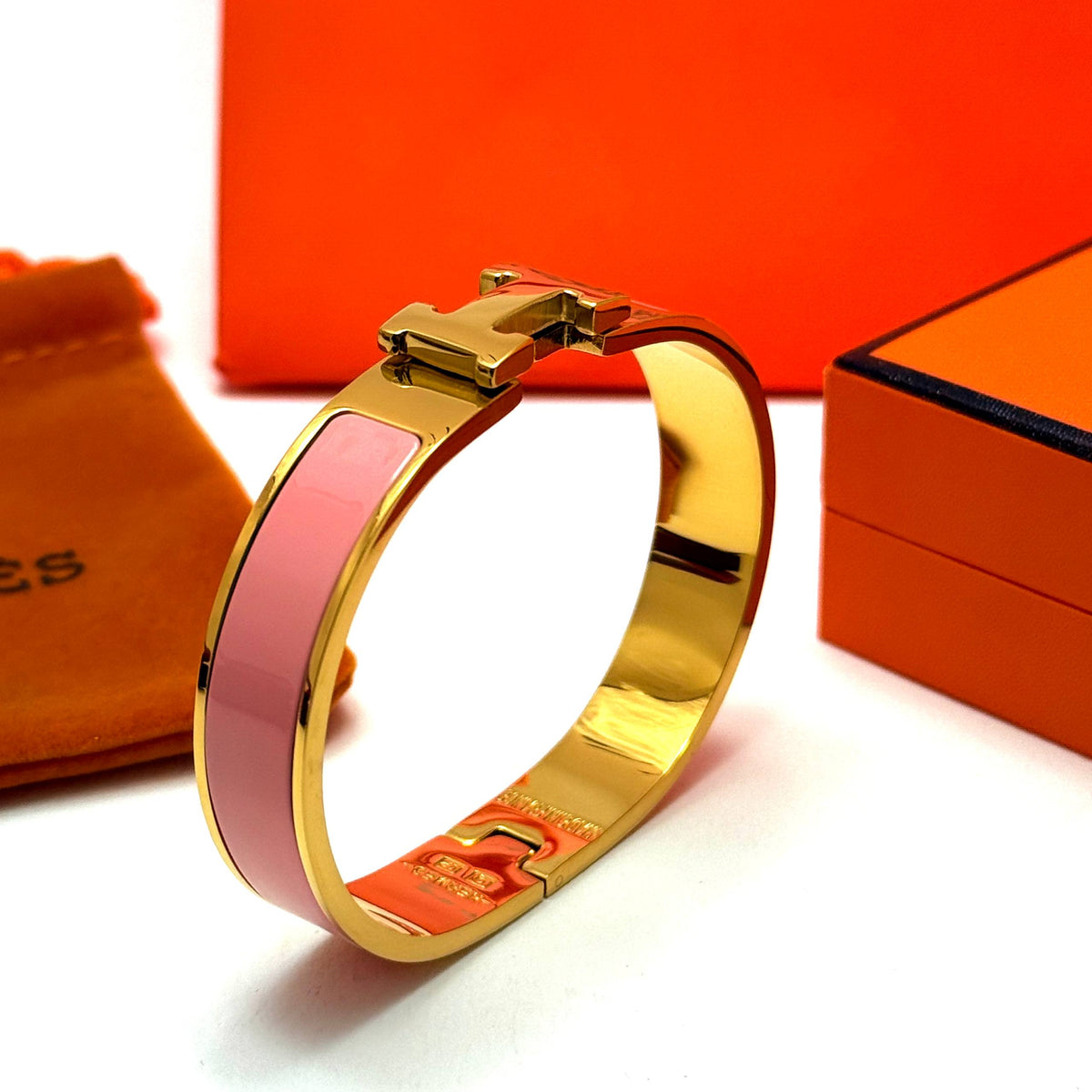 Hermes Clic H Gold Pink Bracelet Front Lebanon - ChronoVault - view 4