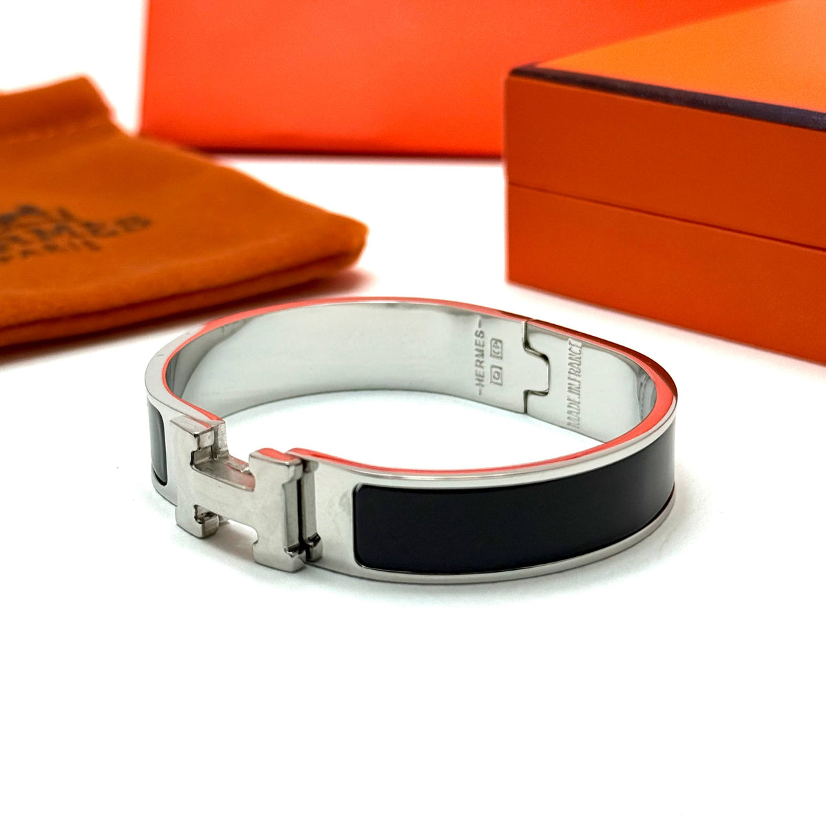 Hermes Clic H Silver Black Bracelet Front Lebanon - ChronoVault - view 3