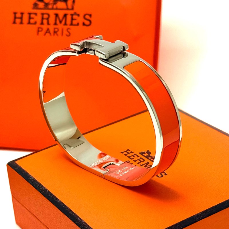 Hermes Clic H Silver Orange Bracelet Front Lebanon - ChronoVault - view 4
