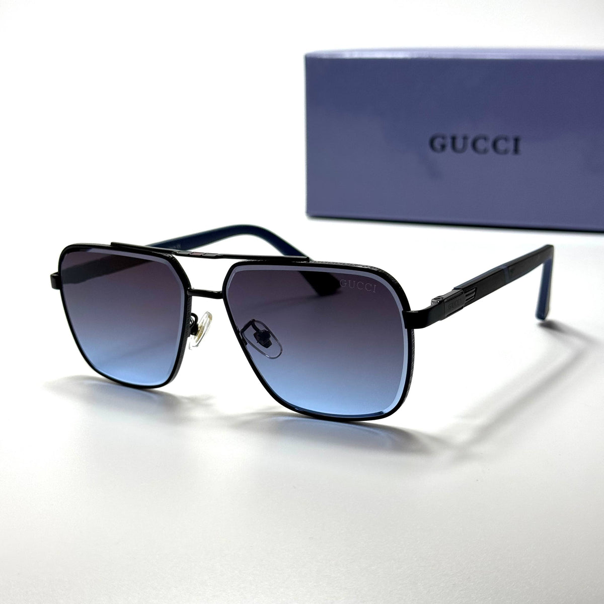 Gucci Square GG1221S Black Blue Gradient unisex sunglasses Lebanon - ChronoVault