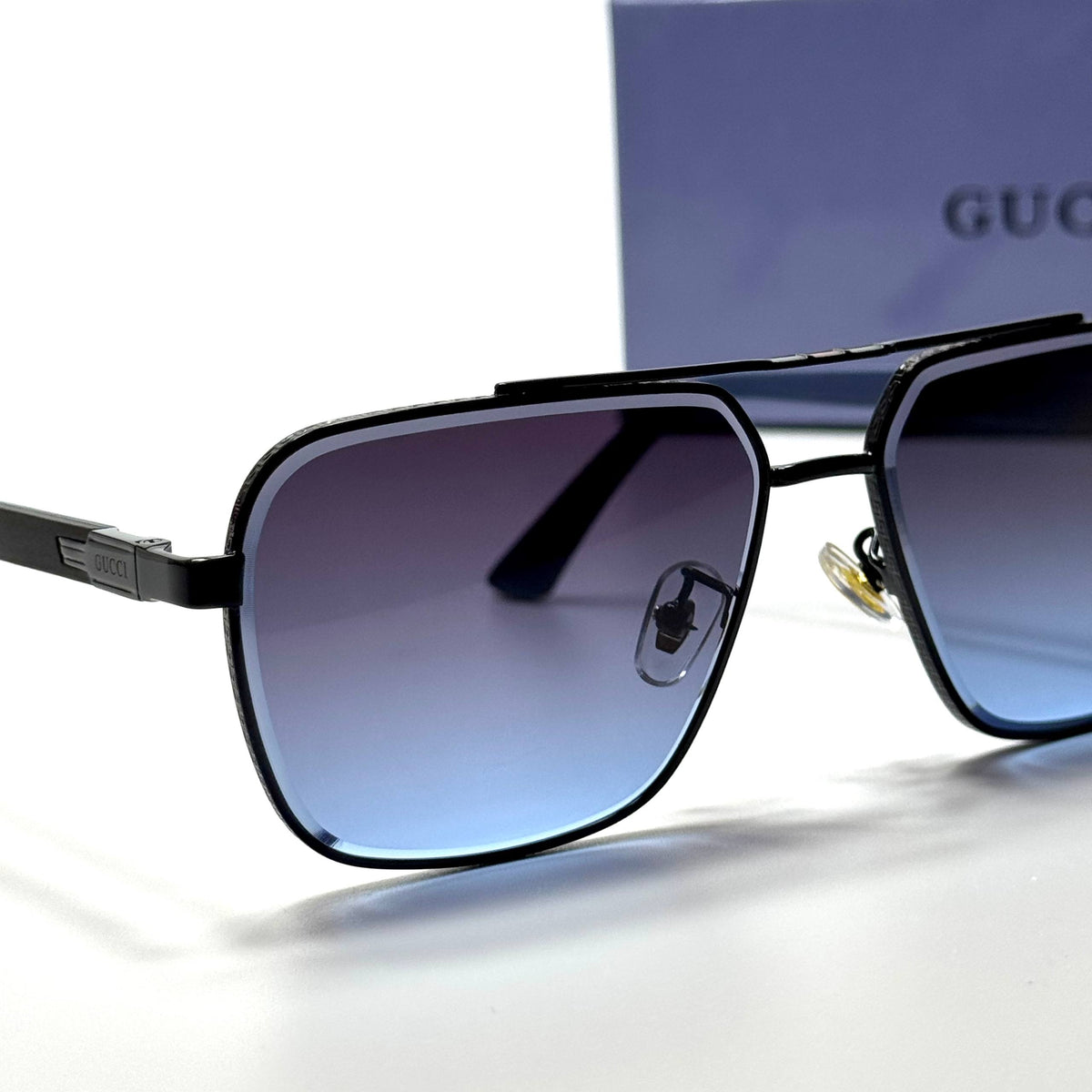 Gucci Square GG1221S Black Blue Gradient unisex sunglasses Lebanon - ChronoVault
