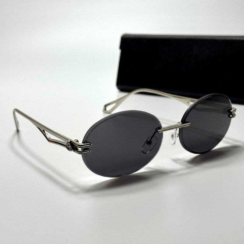 Maybach Rimless Oval Silver Black men's sunglasses Lebanon - ChronoVault - view 5