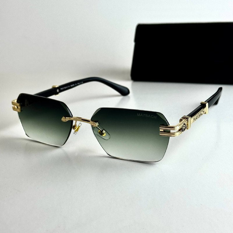 Maybach The Diplomat unisex sunglasses Lebanon - Gold with black temples frame, Green Gradient lenses - ChronoVault