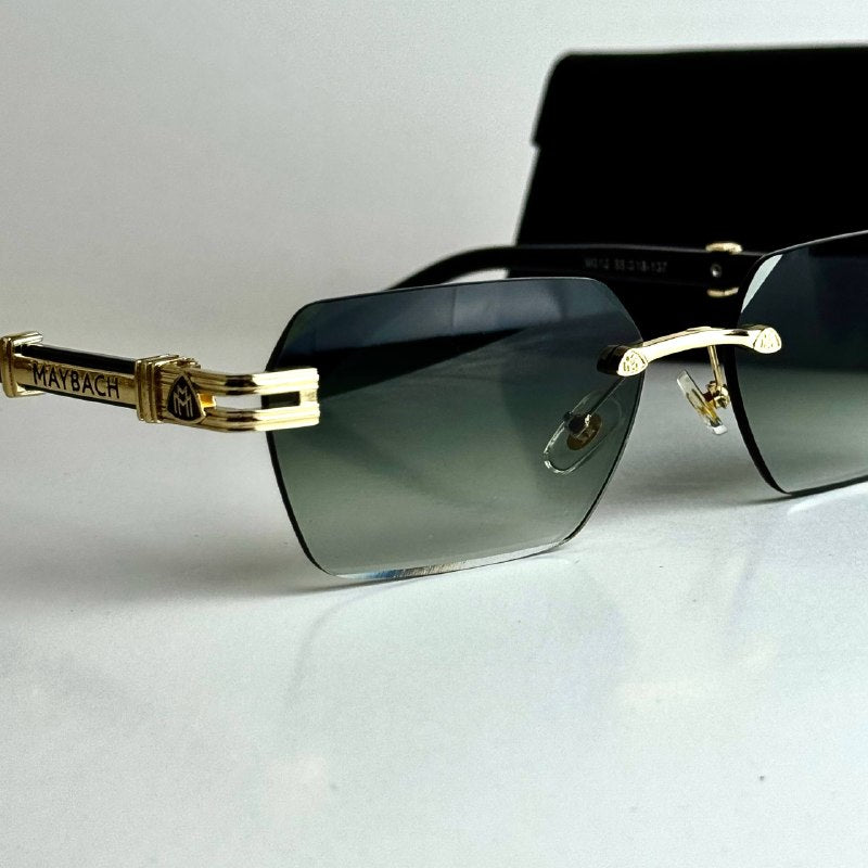 Maybach The Diplomat unisex sunglasses Lebanon - Gold with black temples frame, Green Gradient lenses - ChronoVault - view 3