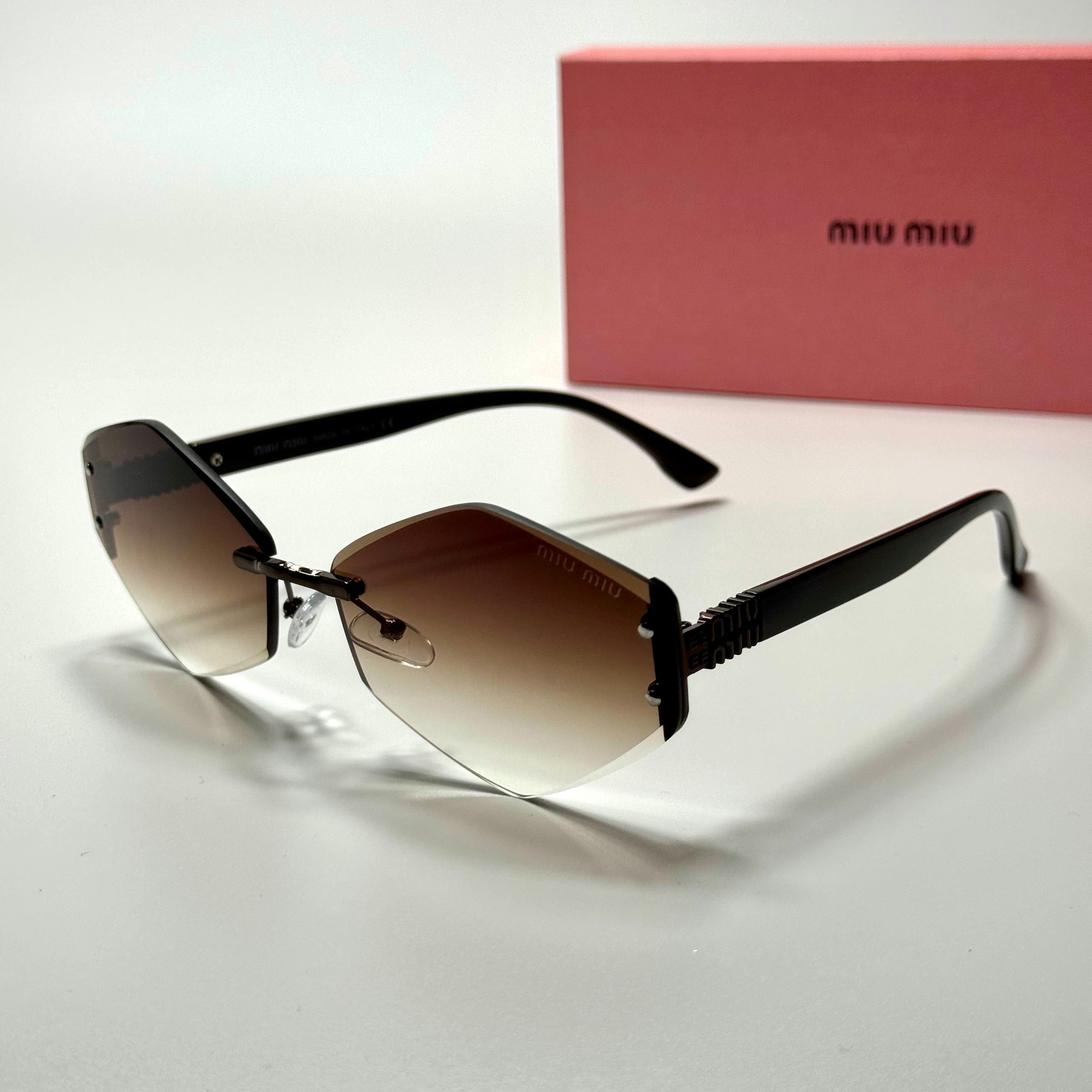 Miu Miu Geometric Rimless SMU18Z Black Brown Gradient women's sunglasses Lebanon - ChronoVault