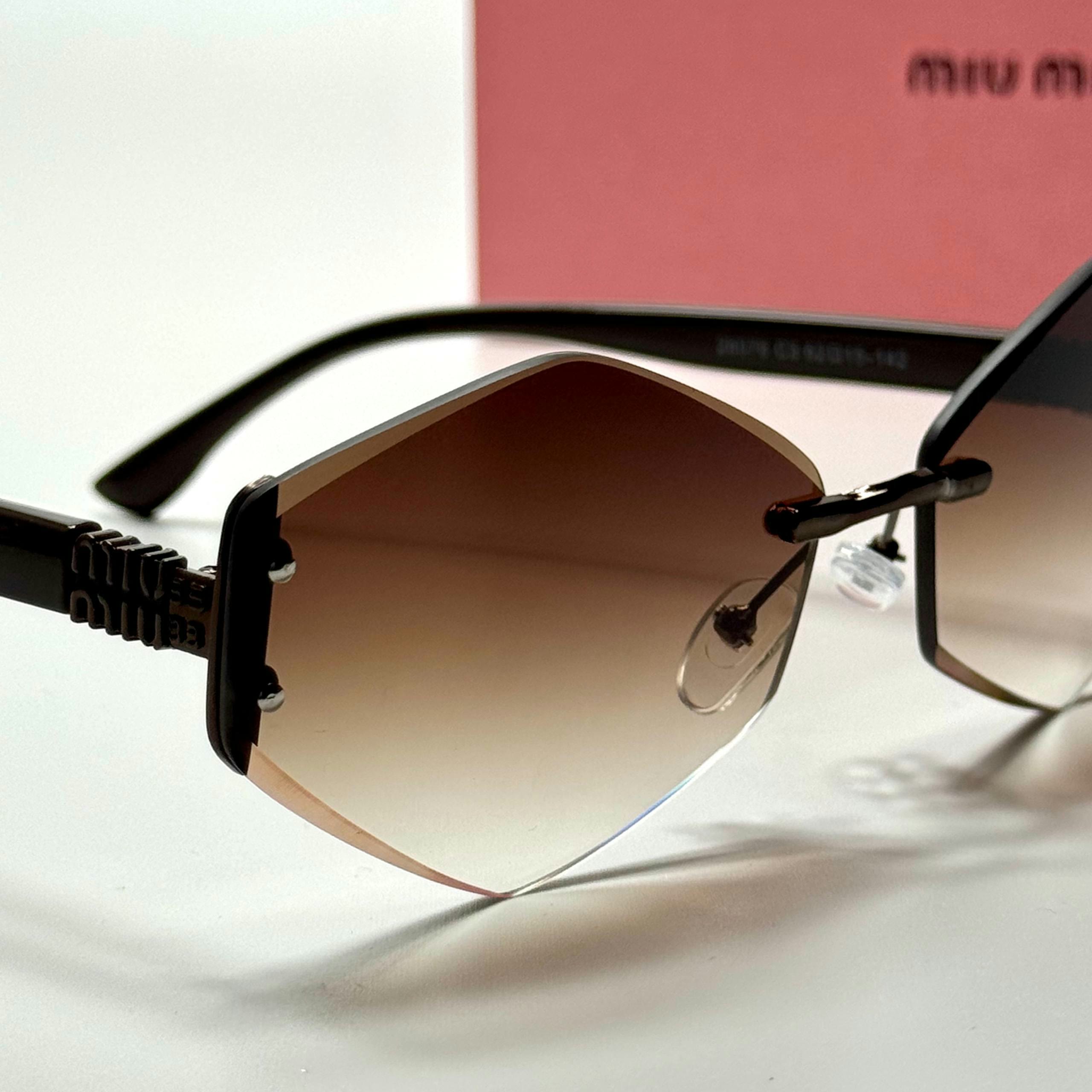 Miu Miu Geometric Rimless SMU18Z Black Brown Gradient women's sunglasses Lebanon - ChronoVault - view 2