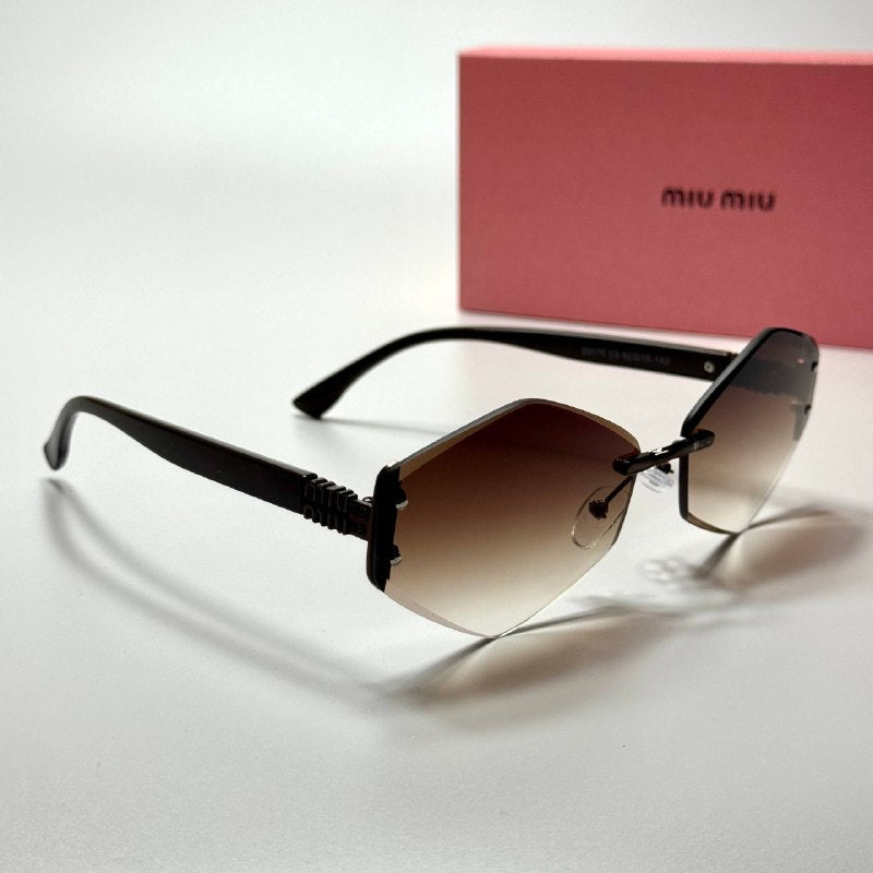 Miu Miu Geometric Rimless SMU18Z Black Brown Gradient women's sunglasses Lebanon - ChronoVault - view 5
