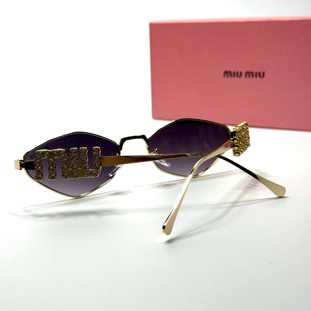 Miu Miu Geometric SMU66Z Gold Purple Gradient women's sunglasses Lebanon - ChronoVault - view 3