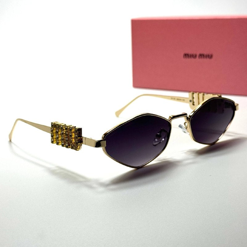 Miu Miu Geometric SMU66Z Gold Purple Gradient women's sunglasses Lebanon - ChronoVault - view 4