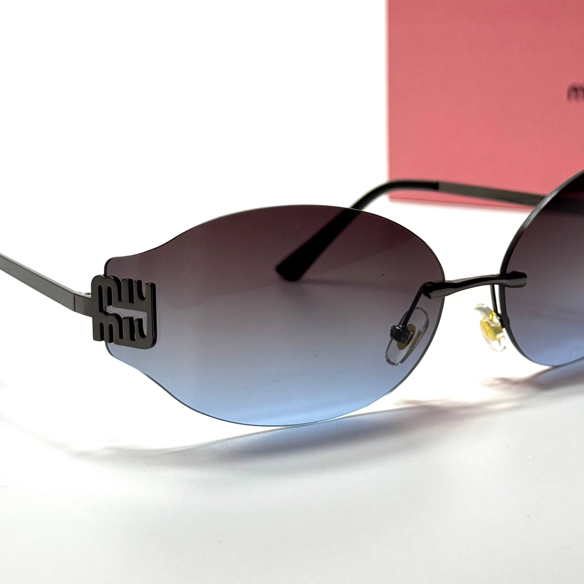 Miu Miu Logo Rimless MU 54YS Gradient Blue women's sunglasses Lebanon - ChronoVault - view 2