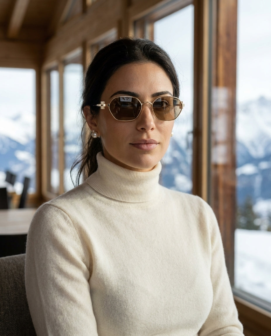 Miu Miu MU Signature Gold Sunglasses Lifestyle Lebanon – ChronoVault