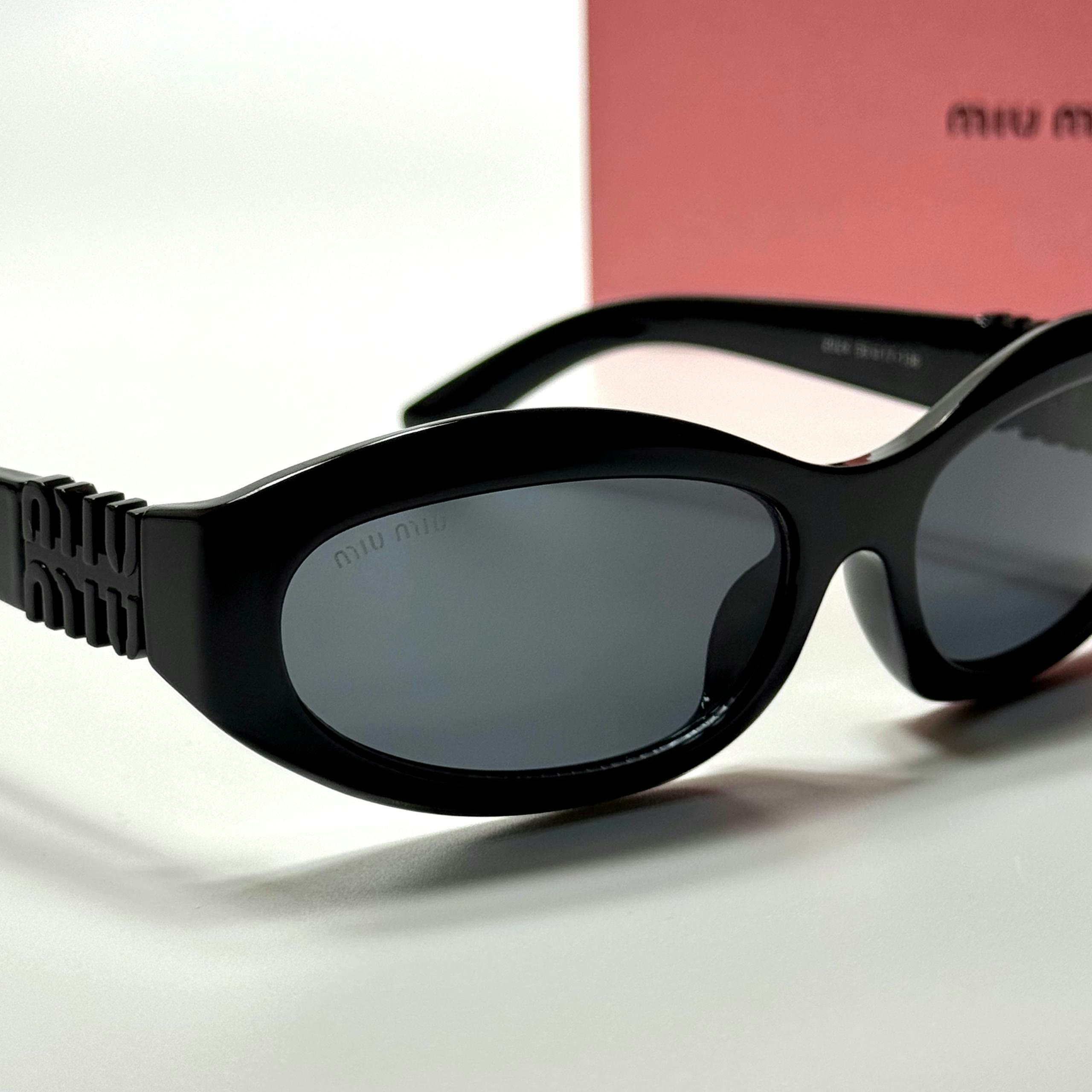 Miu Miu Oval SMU09Z Black Grey women's sunglasses Lebanon - ChronoVault - view 2