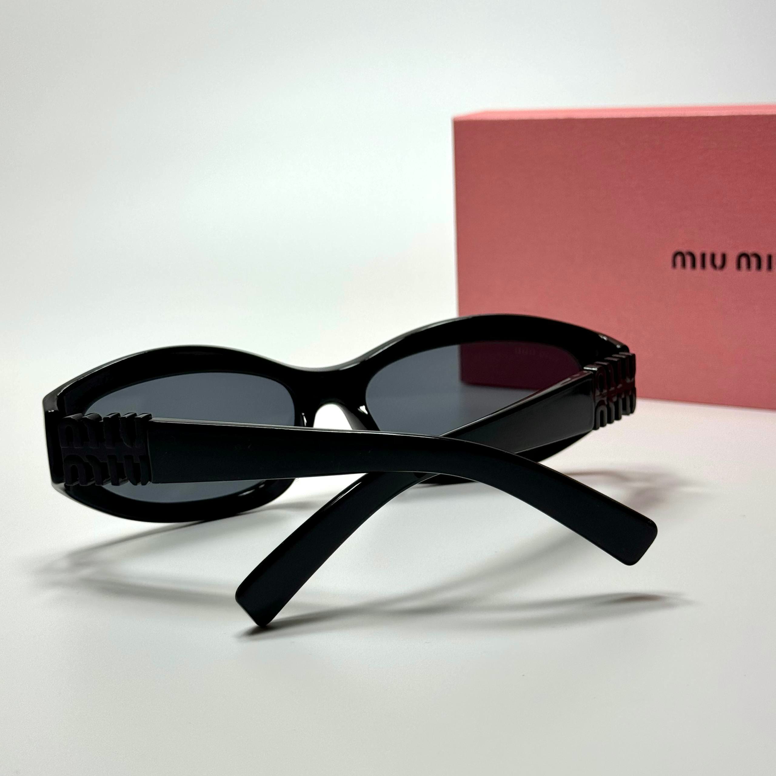Miu Miu Oval SMU09Z Black Grey women's sunglasses Lebanon - ChronoVault - view 4