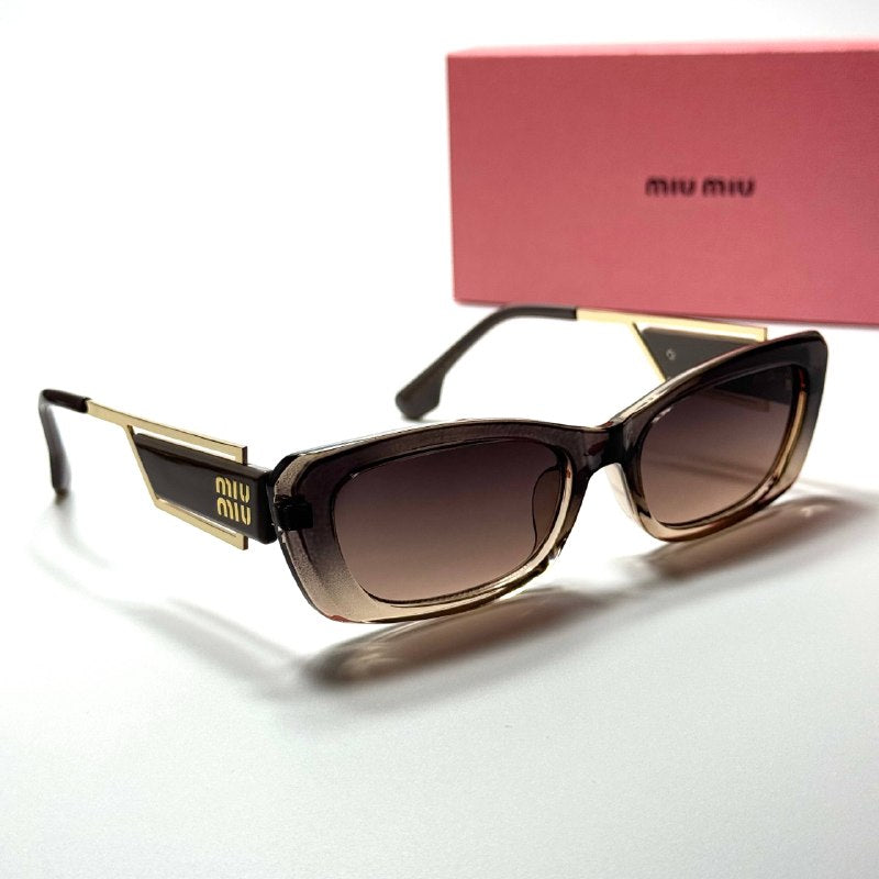 Miu Miu Rectangle SMU70Z Brown Gold women's sunglasses Lebanon - ChronoVault - view 4