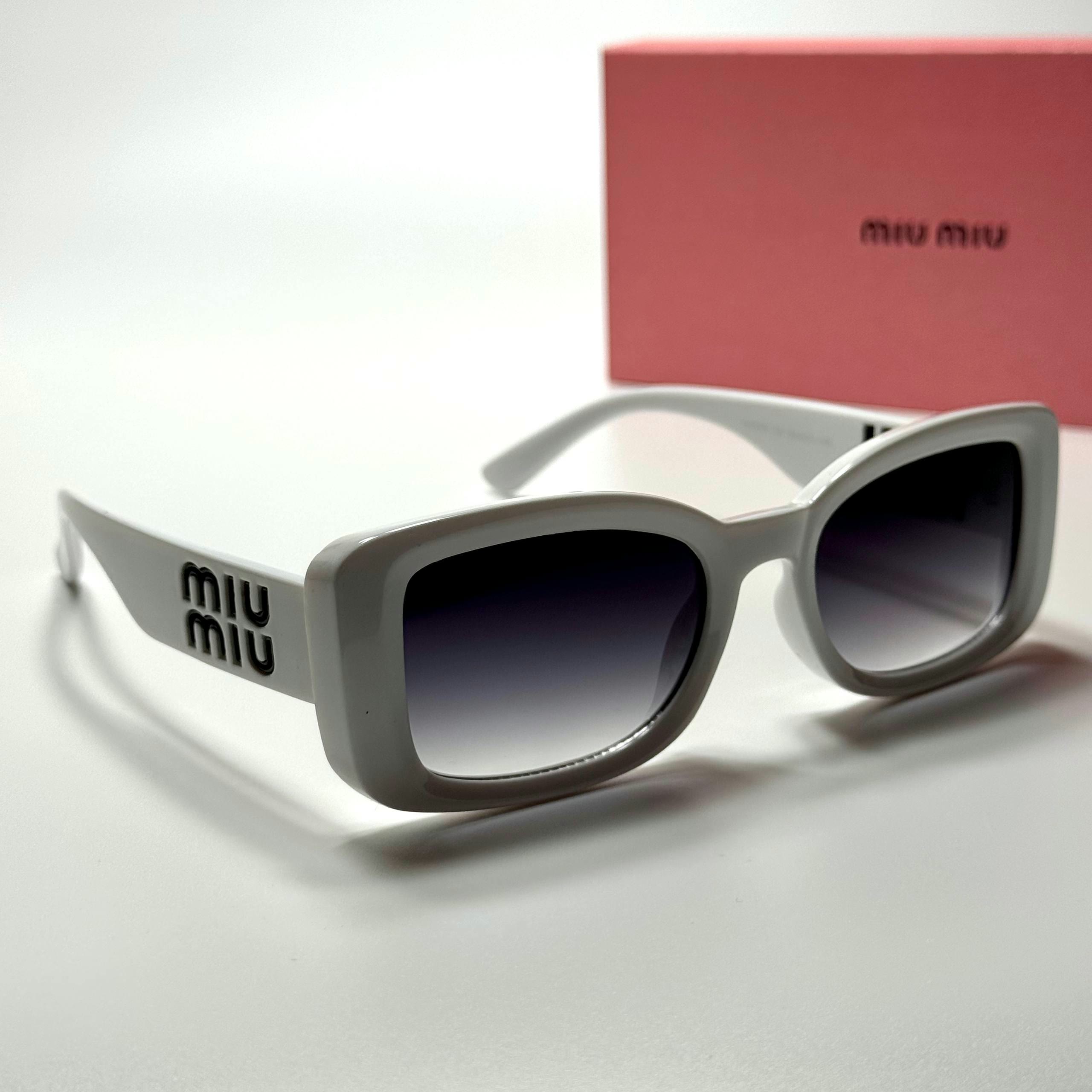 Miu Miu Rectangular SMU10Z White Grey women's sunglasses Lebanon - ChronoVault - view 3