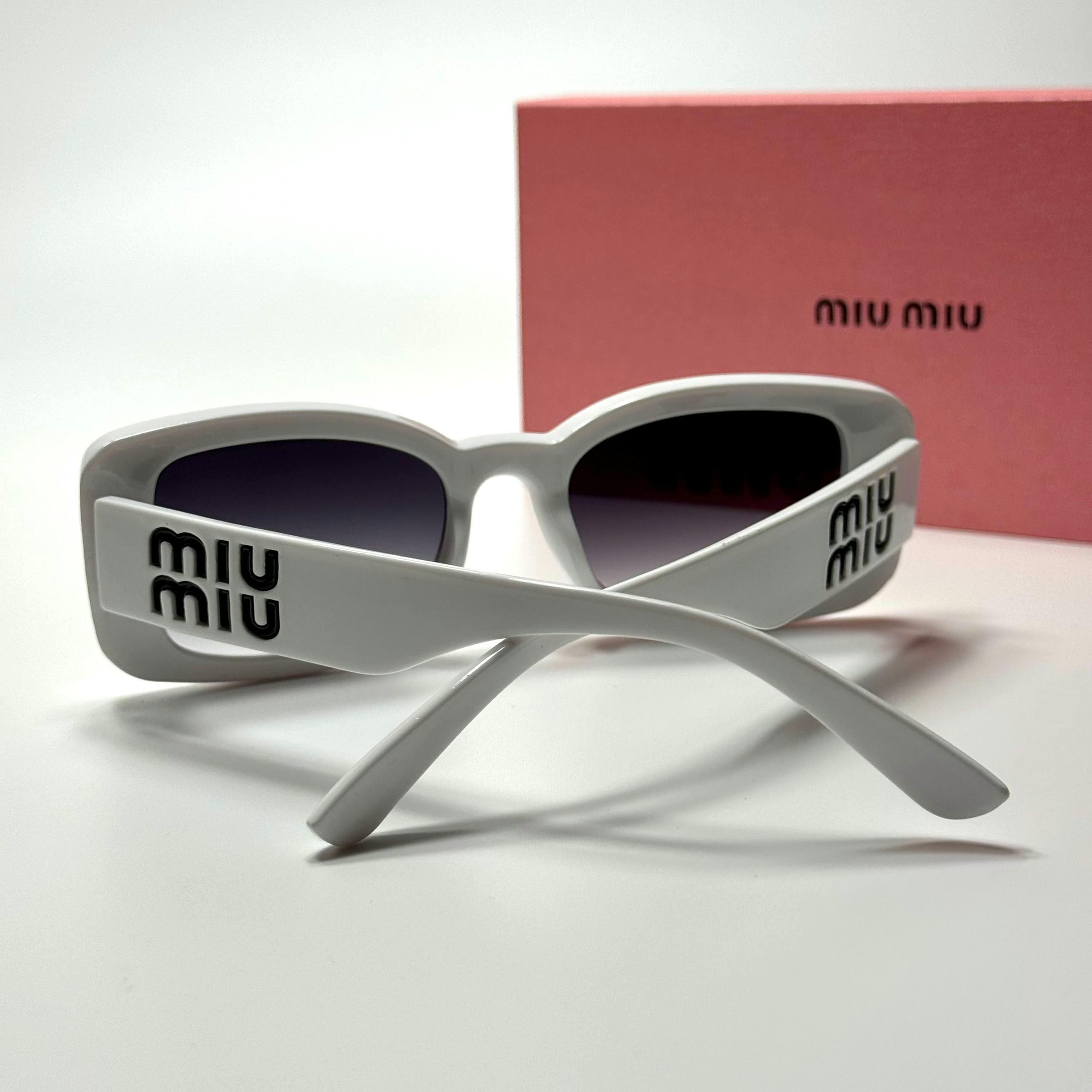 Miu Miu Rectangular SMU10Z White Grey women's sunglasses Lebanon - ChronoVault - view 4