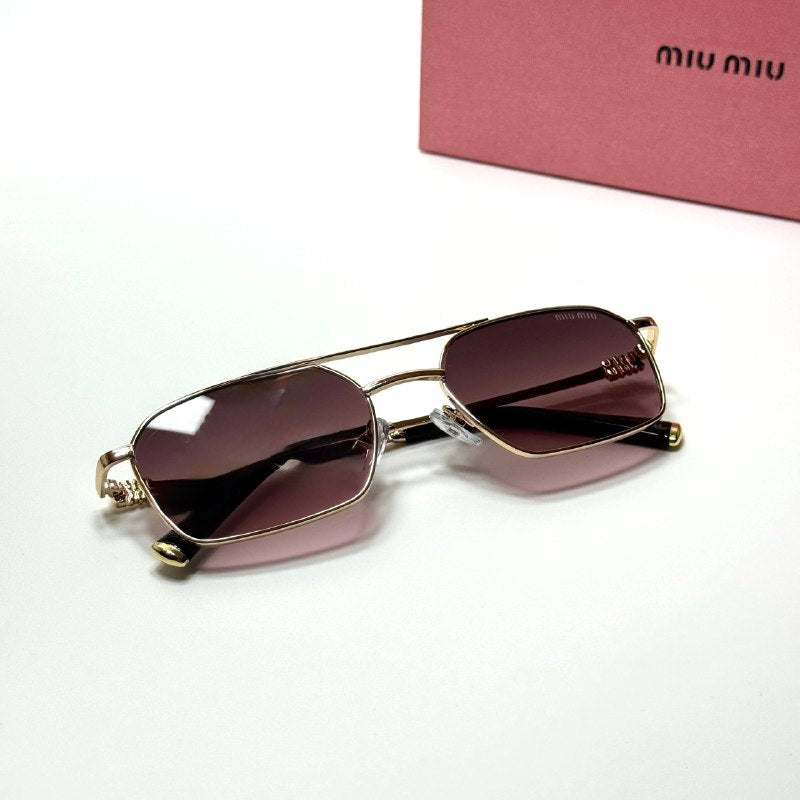 Miu Miu Rectangular SMU52Z Gold Pink Gradient women's sunglasses Lebanon - ChronoVault - view 5