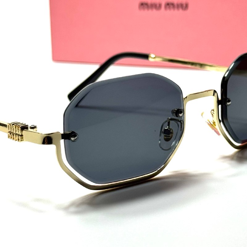 Miu Miu Rimless Octagonal SMU71Z Gold Black women's sunglasses Lebanon - ChronoVault - view 2