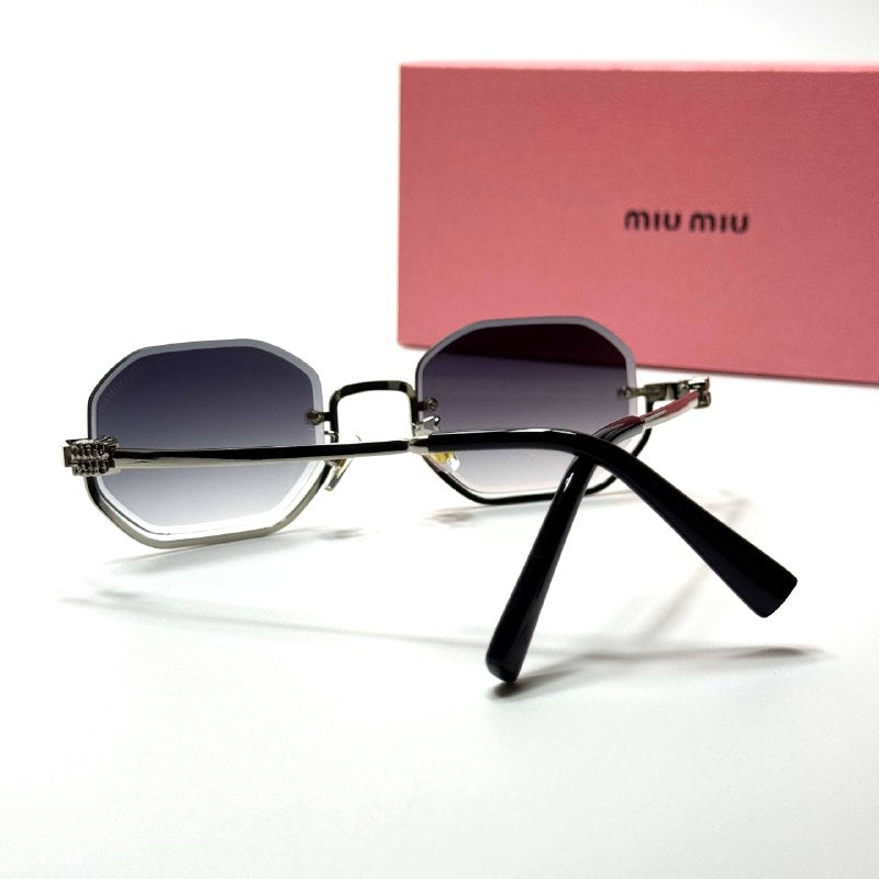 Miu Miu Rimless Octagonal SMU71Z Silver Grey women's sunglasses Lebanon - ChronoVault - view 4