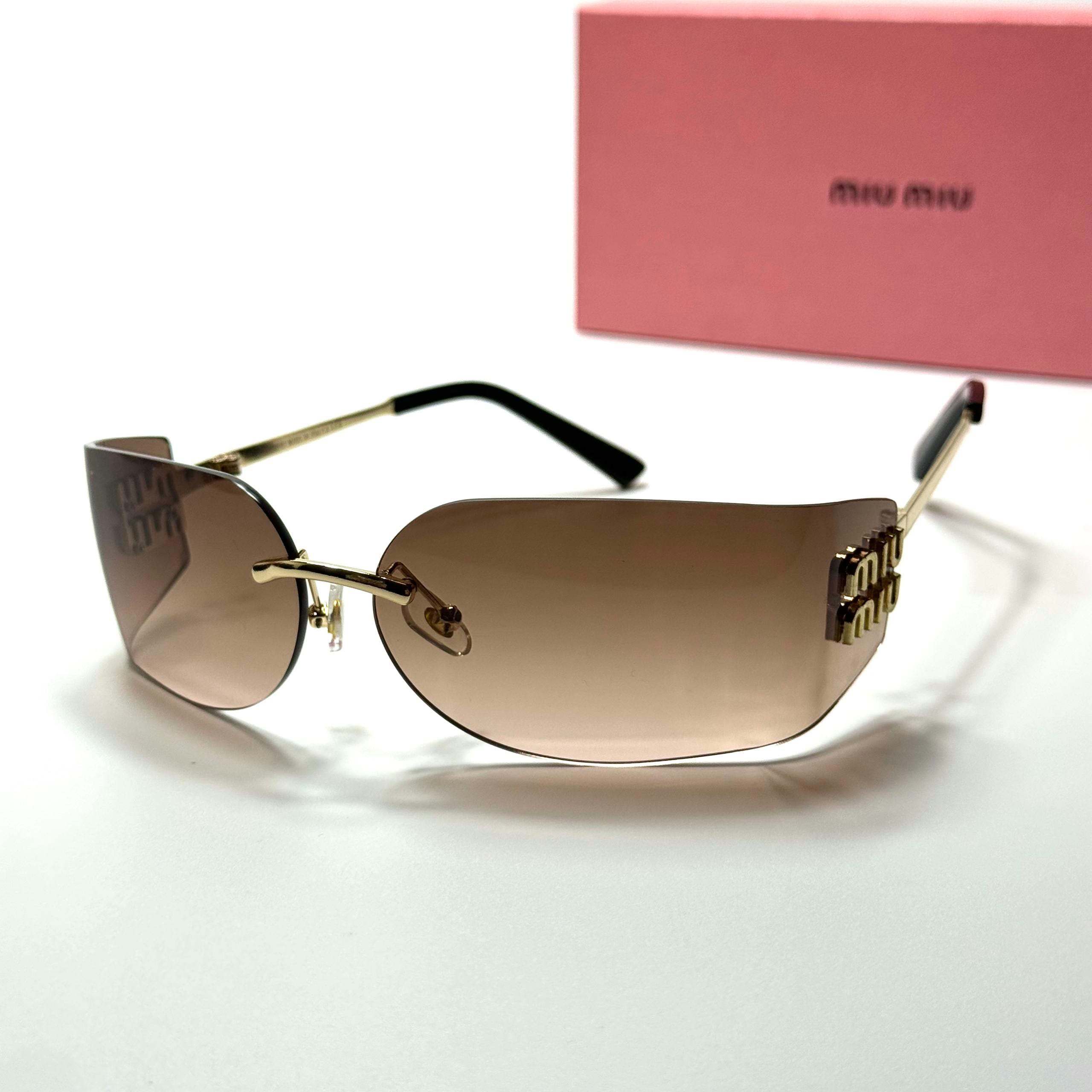 Miu Miu Shield SMU69Z Gold Brown women's sunglasses Lebanon - ChronoVault