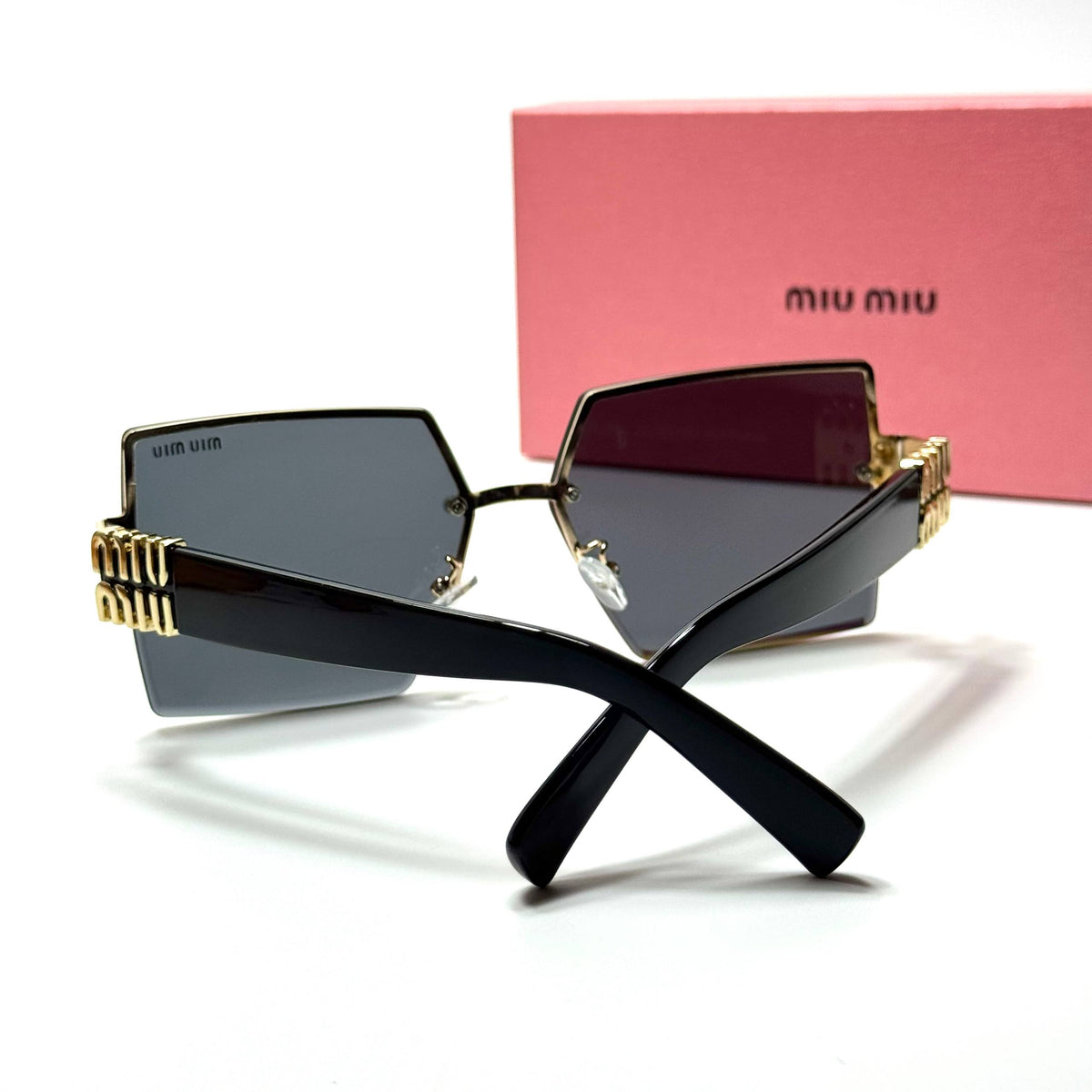 Miu Miu Square SMU67Z Gold Black women's sunglasses Lebanon - ChronoVault - view 3