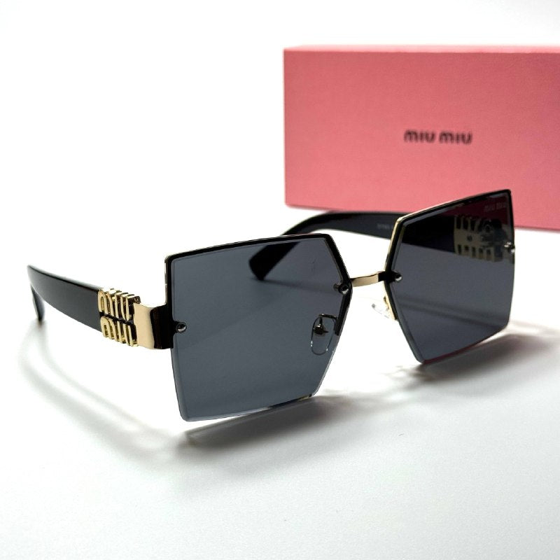 Miu Miu Square SMU67Z Gold Black women's sunglasses Lebanon - ChronoVault - view 5