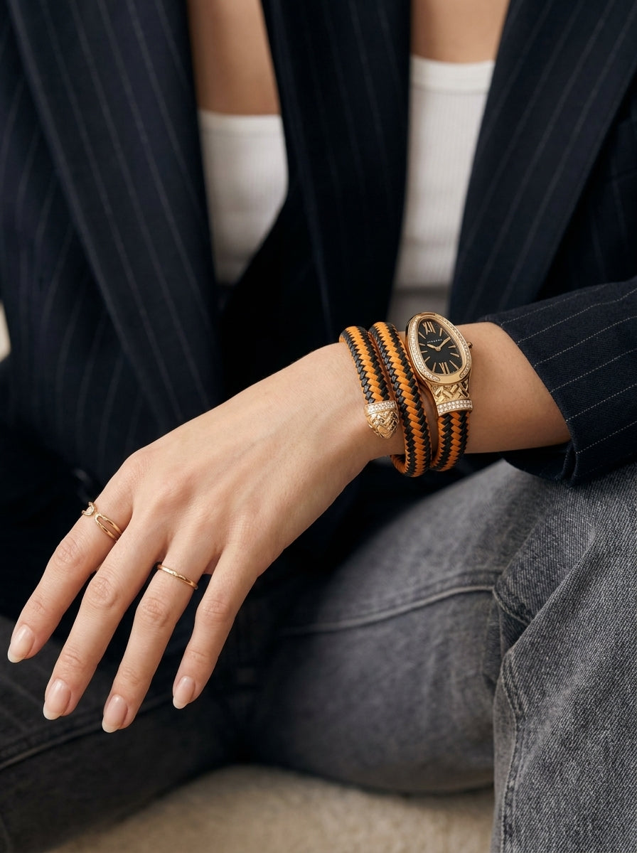 Bvlgari Serpenti Twist — Flame Women's Watch worn on model wrist Lebanon - ChronoVault