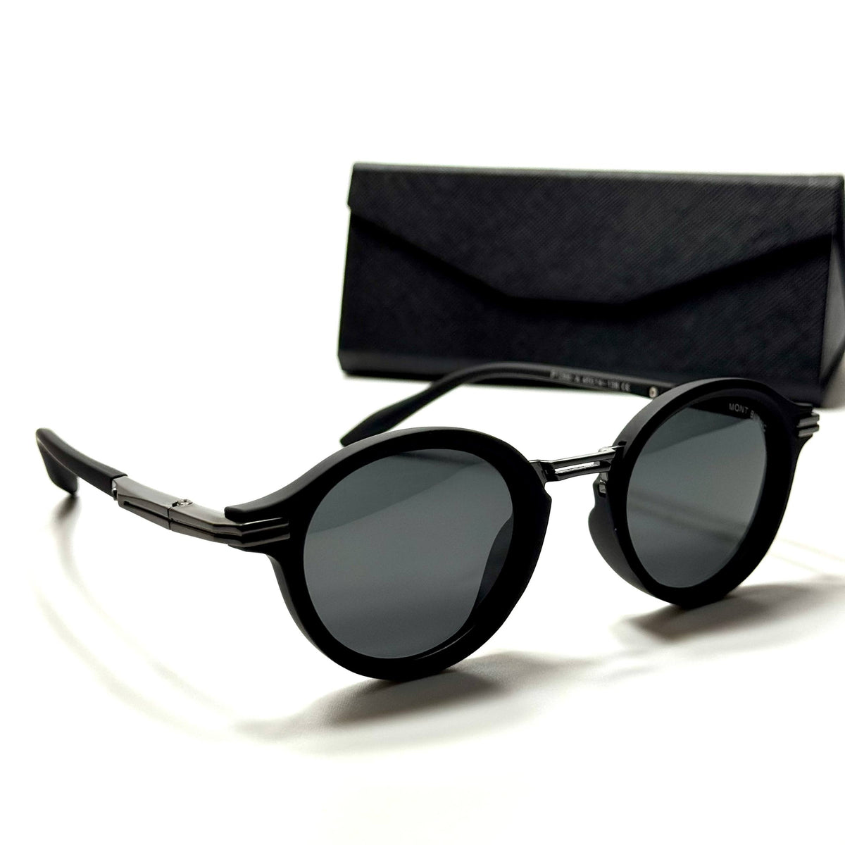Montblanc Round Black Grey men's sunglasses Lebanon - ChronoVault - view 4