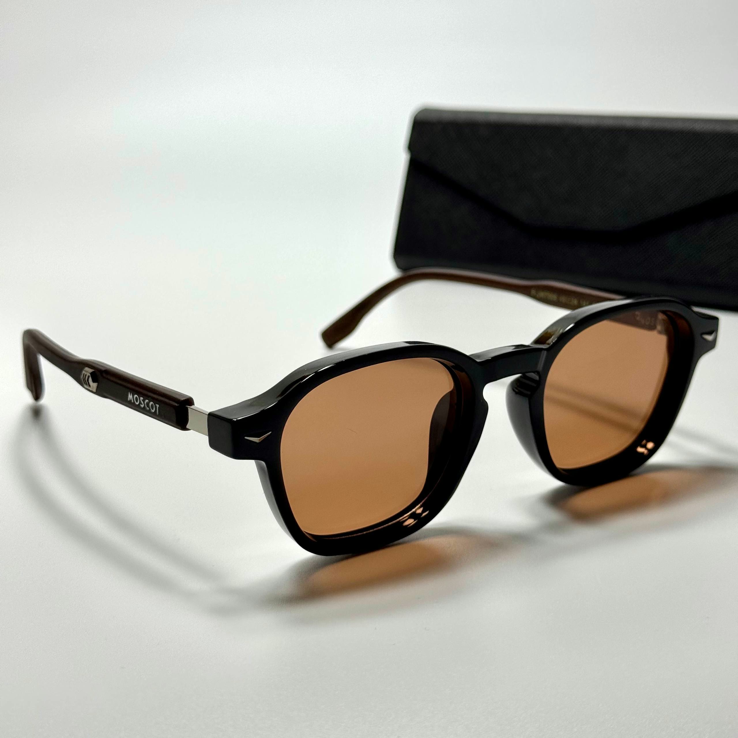 Moscot Round MOS3472 Black Brown men's sunglasses Lebanon - ChronoVault - view 3
