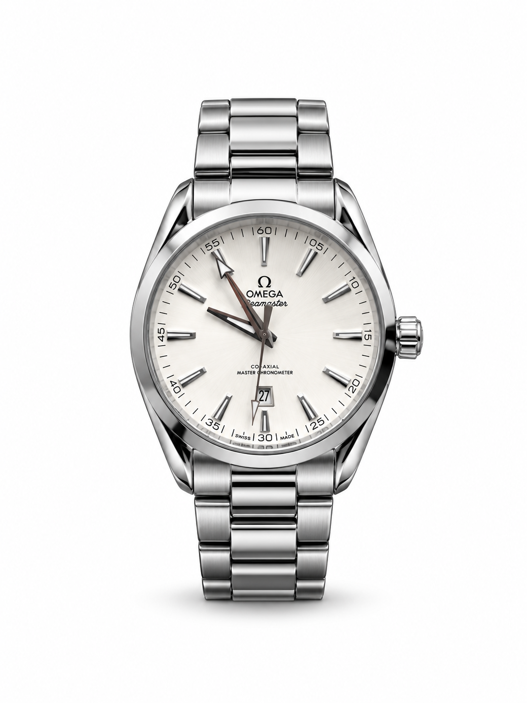 Omega Seamaster Aqua Terra men's watch Lebanon - polished steel case, silver dial, rose-gold hands, date window, steel bracelet