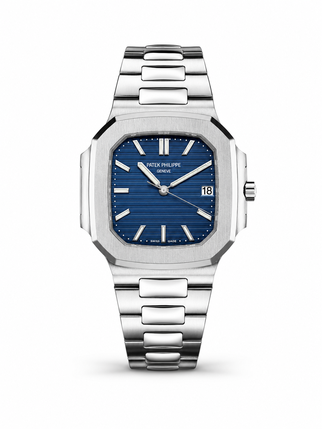 Patek Philippe Nautilus Silver Steel Blue Dial Men's Watch Lebanon