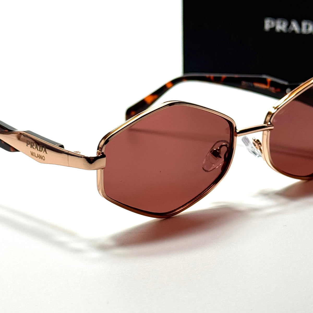 Prada Geometric PR4186 Rose Gold Pink women's sunglasses Lebanon - ChronoVault - view 2