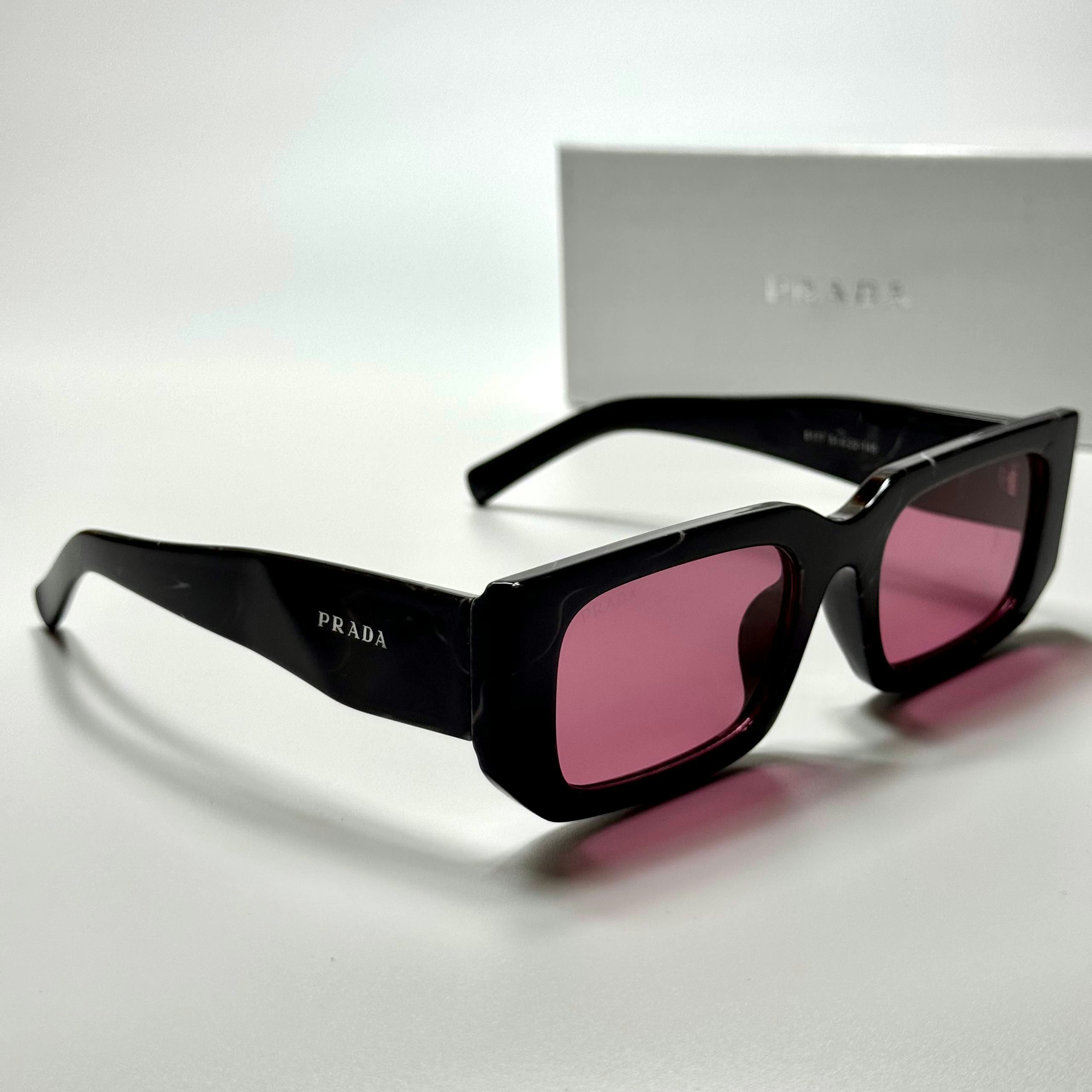 Prada Rectangular PR4219 Black Pink women's sunglasses Lebanon - ChronoVault - view 2