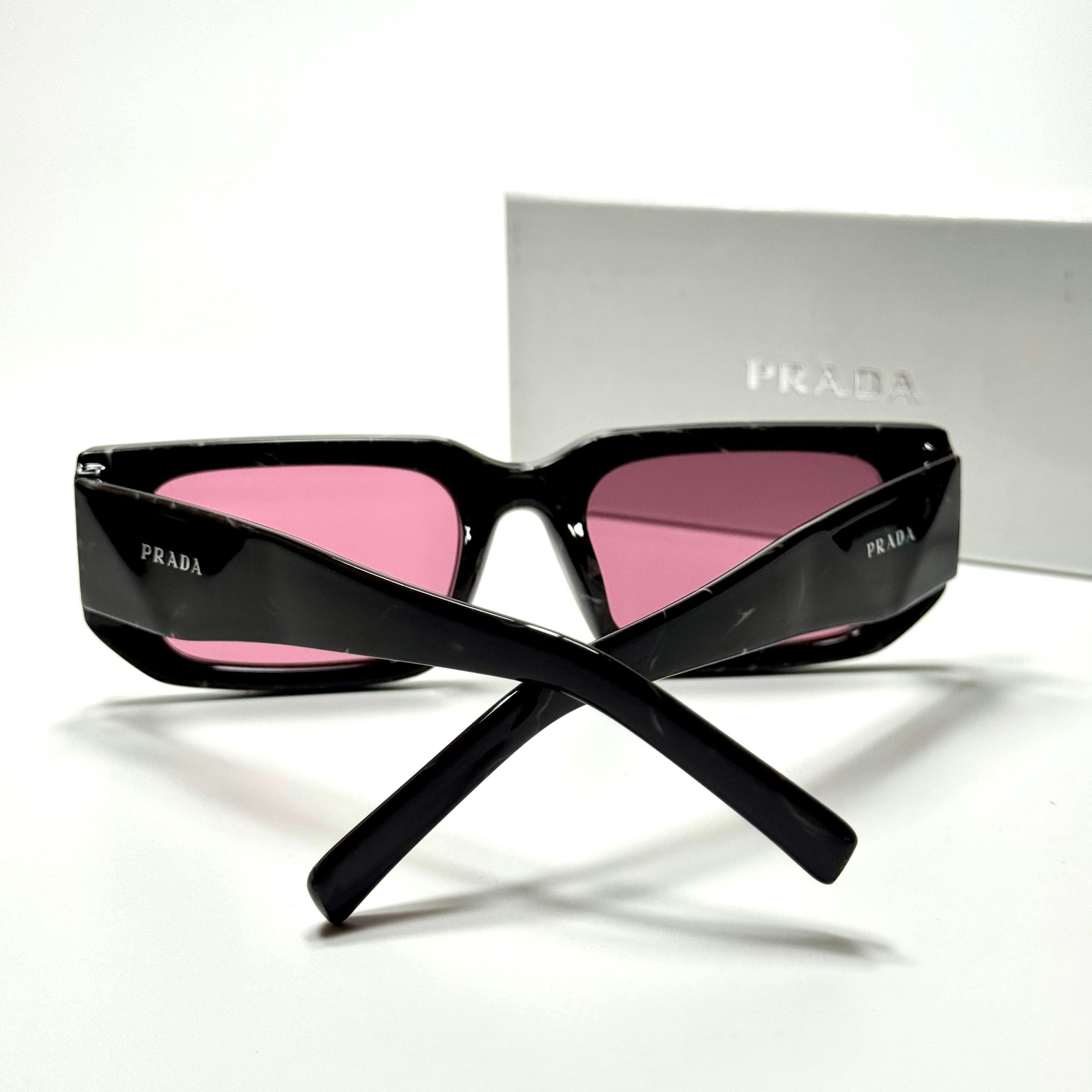 Prada Rectangular PR4219 Black Pink women's sunglasses Lebanon - ChronoVault - view 3