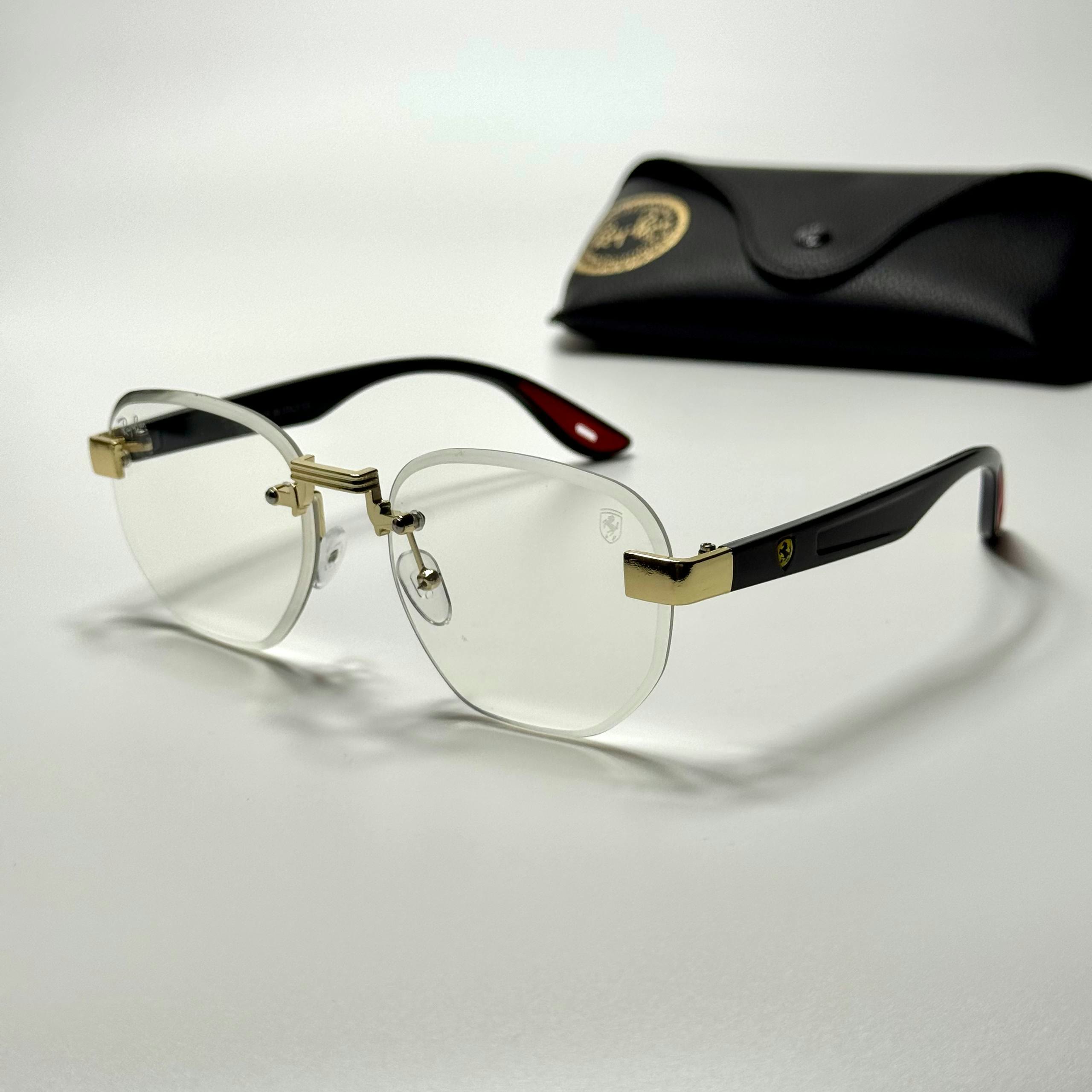 Ray-Ban Ferrari Rimless FR5826 Gold Black Clear women's sunglasses Lebanon - ChronoVault