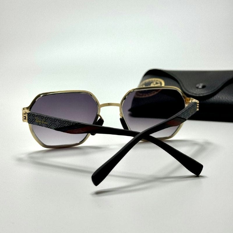 Ray-Ban Geometric RB3726 Gold Grey women's sunglasses Lebanon - ChronoVault - view 4