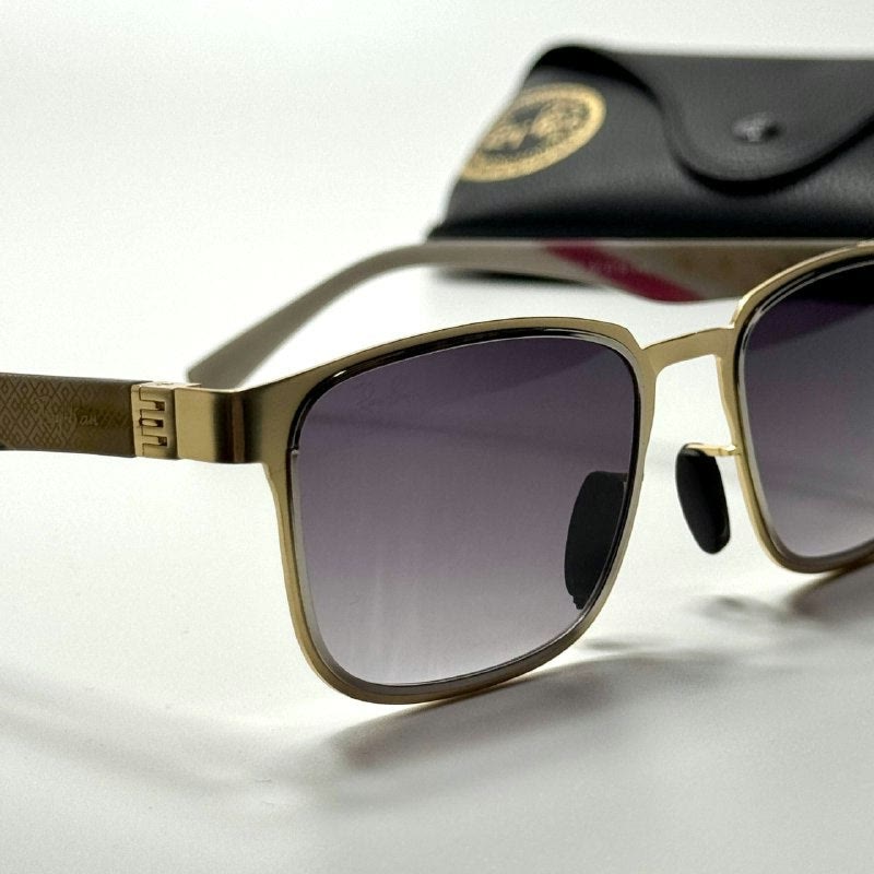 Ray-Ban Rectangle RB3730 Gold Grey women's sunglasses Lebanon - ChronoVault - view 2