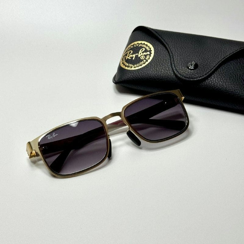 Ray-Ban Rectangle RB3730 Gold Grey women's sunglasses Lebanon - ChronoVault - view 3