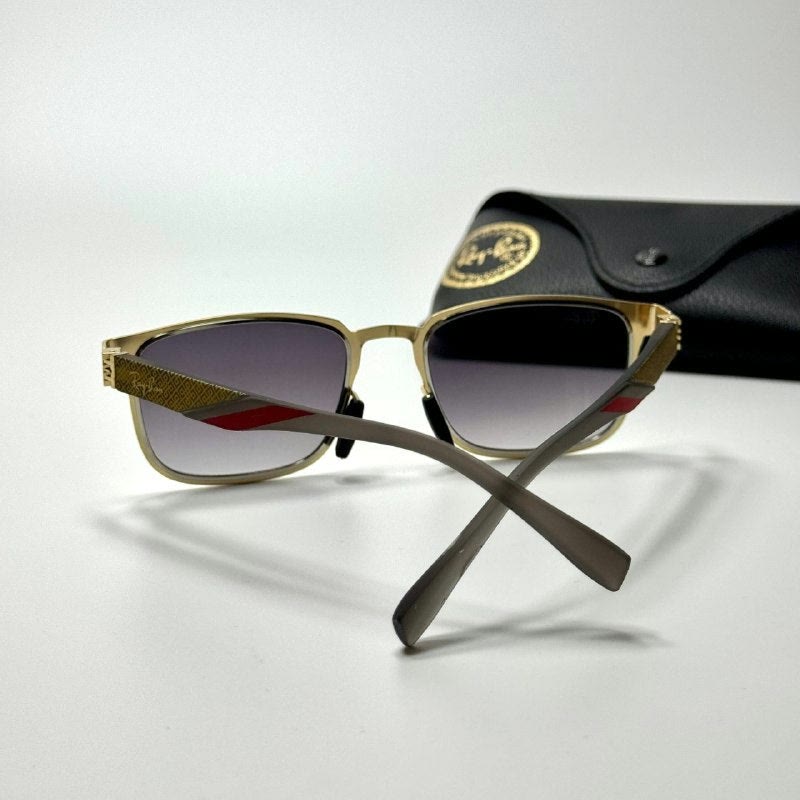 Ray-Ban Rectangle RB3730 Gold Grey women's sunglasses Lebanon - ChronoVault - view 4