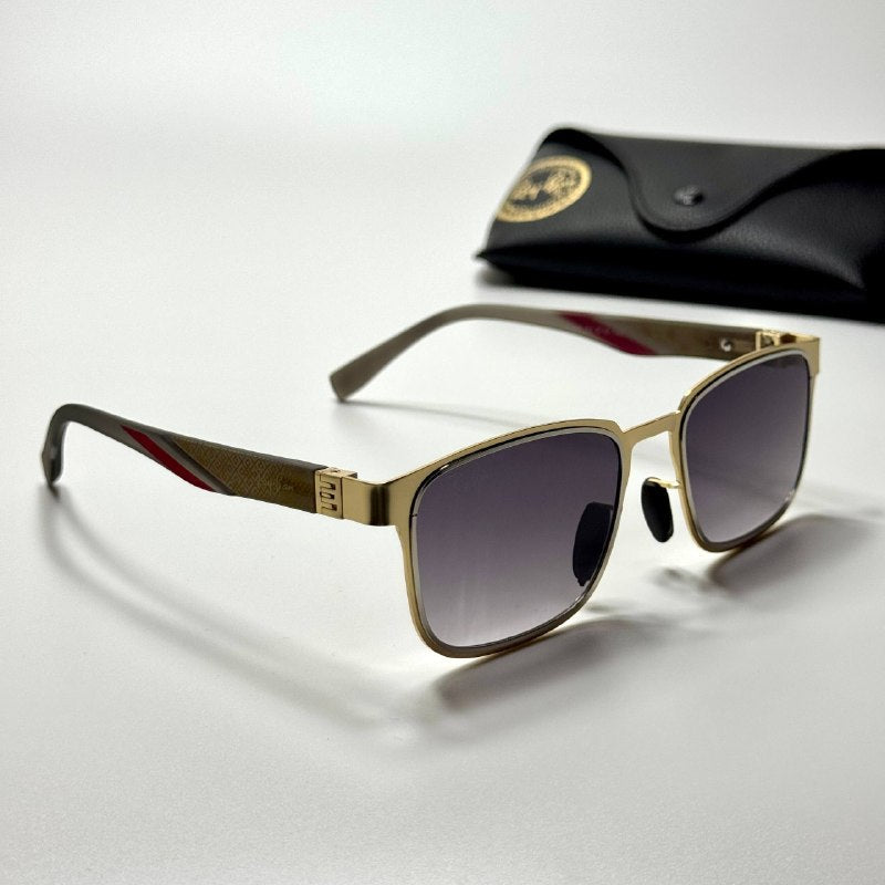 Ray-Ban Rectangle RB3730 Gold Grey women's sunglasses Lebanon - ChronoVault - view 5