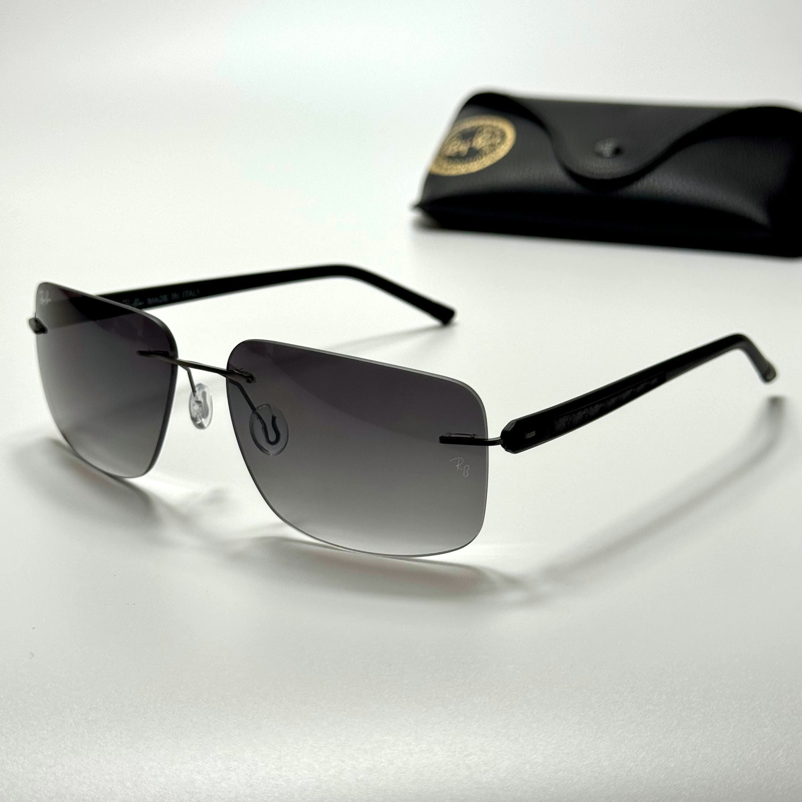 Ray-Ban Rimless Lightweight RB3708 Black Grey women's sunglasses Lebanon - ChronoVault