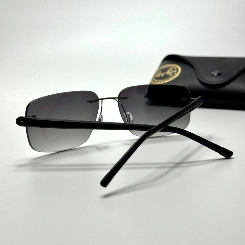 Ray-Ban Rimless Lightweight RB3708 Black Grey women's sunglasses Lebanon - ChronoVault - view 4