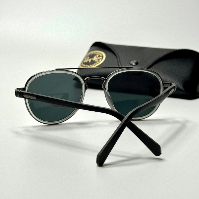 Ray-Ban Round Aviator RB3857 Grey Black women's sunglasses Lebanon - ChronoVault - view 3