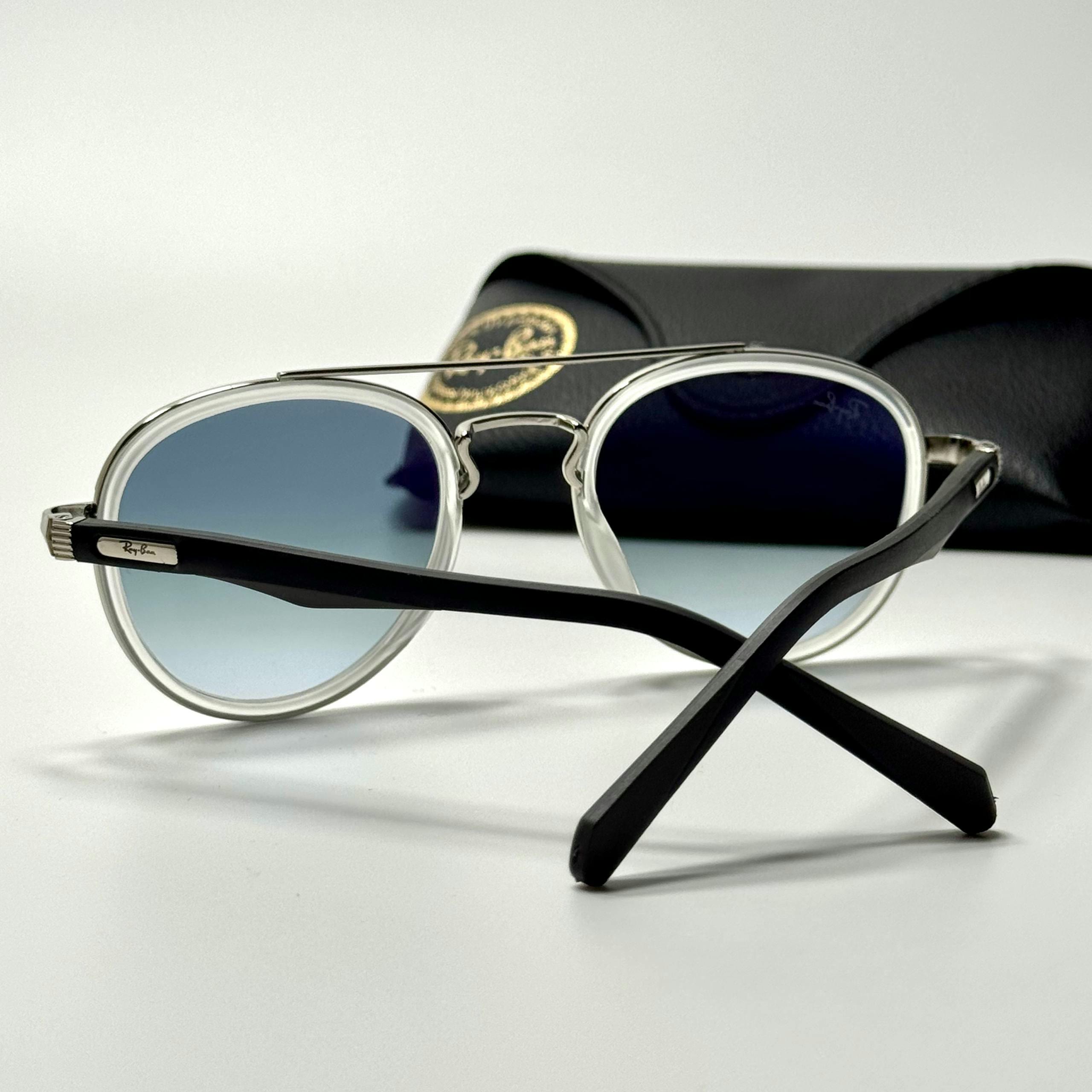 Ray-Ban Round Aviator RB3857 White Blue women's sunglasses Lebanon - ChronoVault - view 3