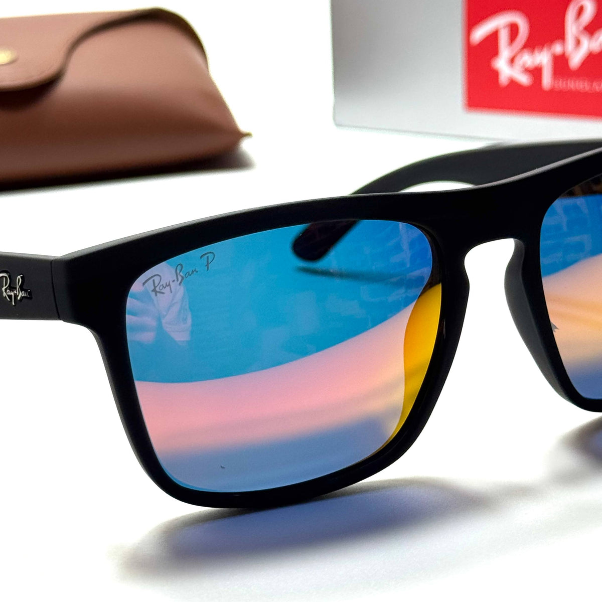 Ray-Ban Square RB4387 Black Orange men's sunglasses Lebanon - ChronoVault - view 2
