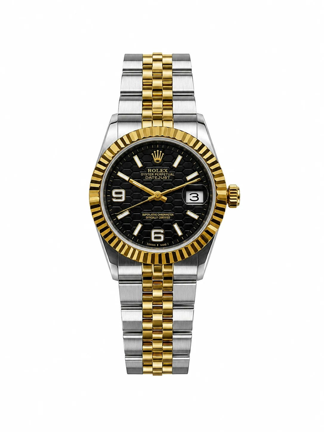 Rolex Oyster Perpetual Land-Dweller 36mm Two-Tone Black Dial Women Watch Front View Lebanon - ChronoVault