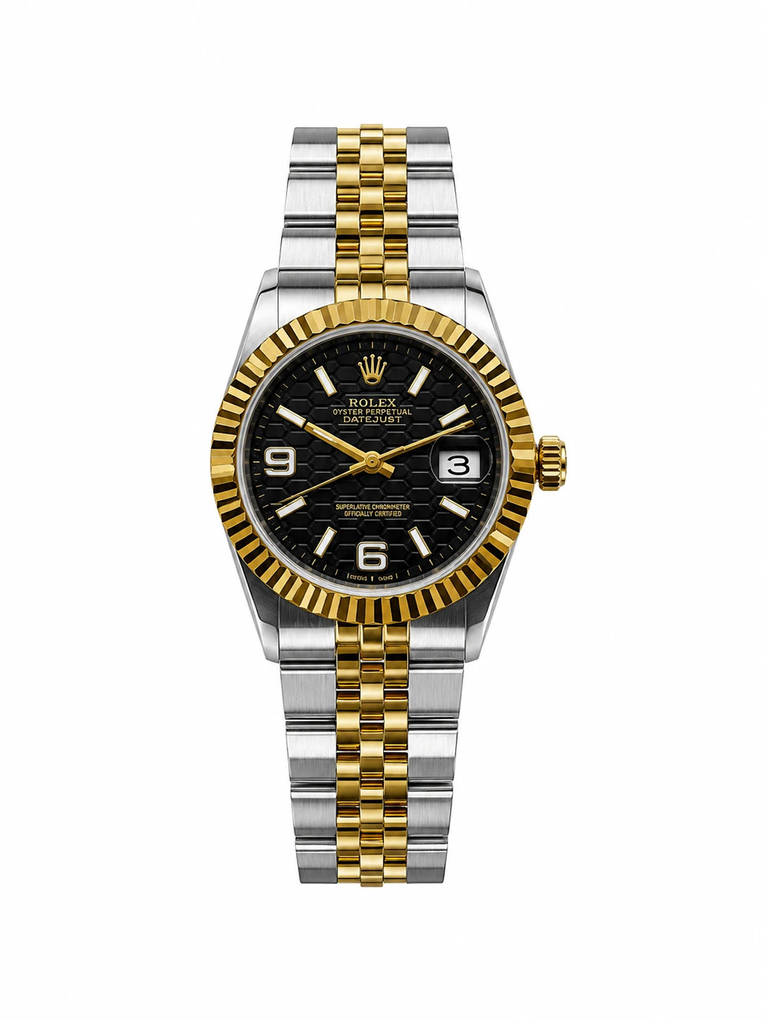 Rolex Oyster Perpetual Land-Dweller 36mm Two-Tone Black Dial Women Watch Front View Lebanon - ChronoVault